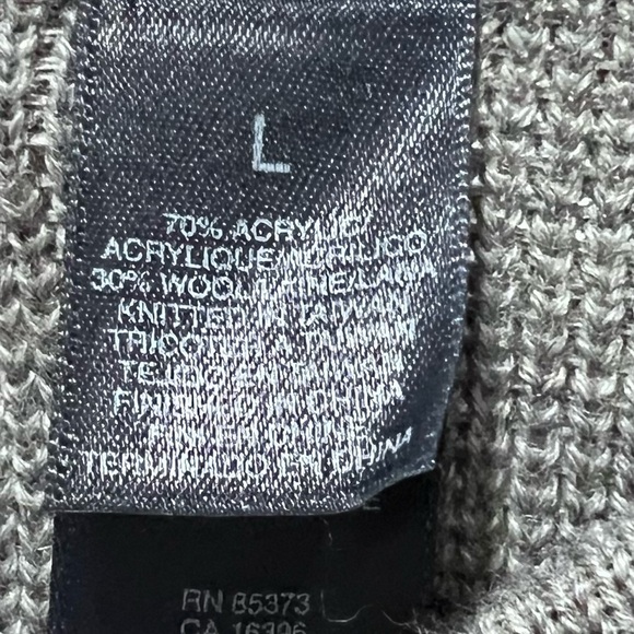 Liz Claiborne Heather Gray Cardigan with Black Floral Pattern‎ L - Picture 3 of 7